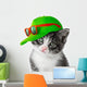 Kitten With Green Cap Wall Decal