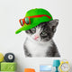Kitten With Green Cap Wall Decal