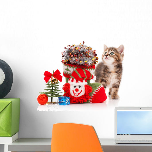 Happy Holidays kitten Wall Decal