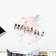 Watercolor Image Perching Birds Wall Decal