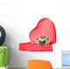 Small Forest Hedgehog in a Red Gift Box in Heart Shape Wall Decal