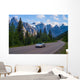 sports car, moraine lake road Wall Mural