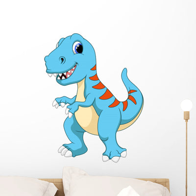 Cute Tyrannosaurus Cartoon shown on a wall