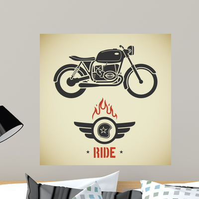 Retro Motorcycle shown on a wall