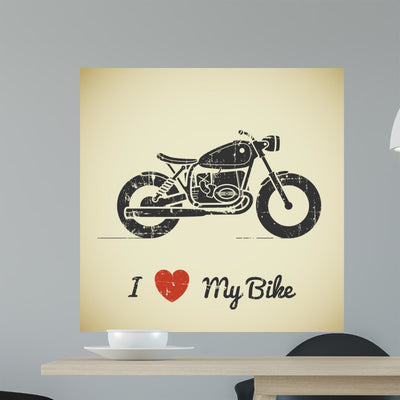 Retro Motorcycle shown on a wall
