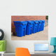 Blue Garbage Cans Wall Mural
