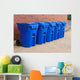 Blue Garbage Cans Wall Mural