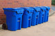 Blue Garbage Cans Wall Mural
