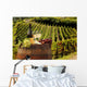 White wine with barell in vineyard, Chianti, Tuscany, Italy Wall Mural