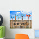 Fish and Wooden Signboard with Different Concept Wall Mural