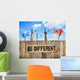 Fish and Wooden Signboard with Different Concept Wall Mural