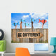 Fish and Wooden Signboard with Different Concept Wall Mural