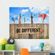 Fish and Wooden Signboard with Different Concept Wall Mural