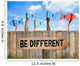 Fish and Wooden Signboard with Different Concept Wall Mural