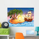 Illustration Island with Pirate