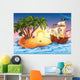 Illustration Island with Pirate