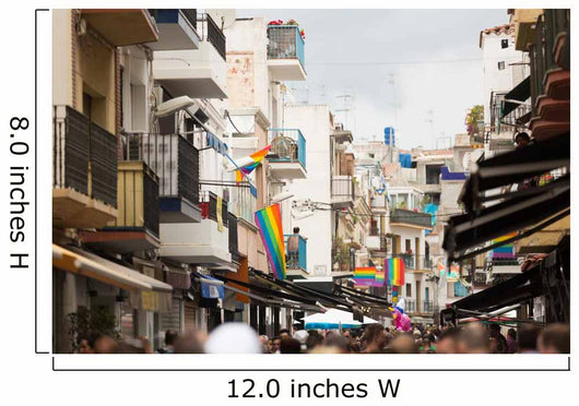  Street with rainbow flags  in Sitges Wall Mural