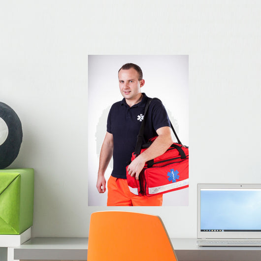 Rescuer going to help patient Wall Mural