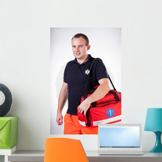 Rescuer going to help patient Wall Mural