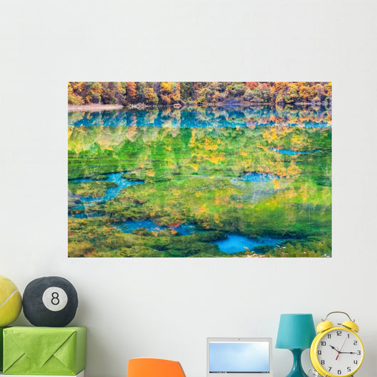 colorful autumn in jiuzhaigou Wall Mural