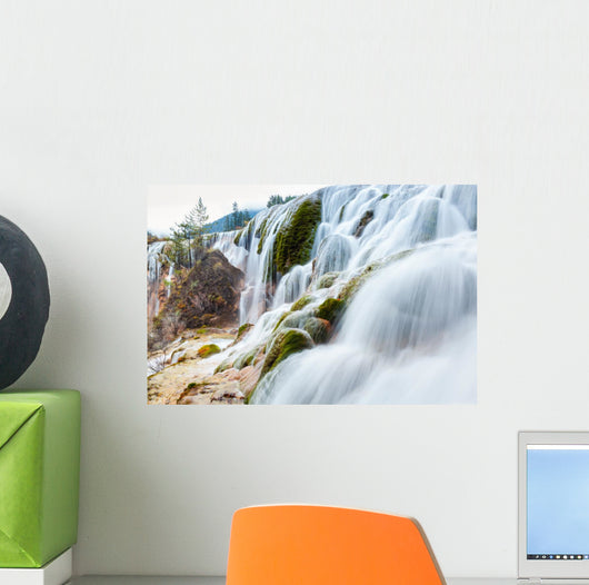 jiuzhaigou waterfall in autumn Wall Mural