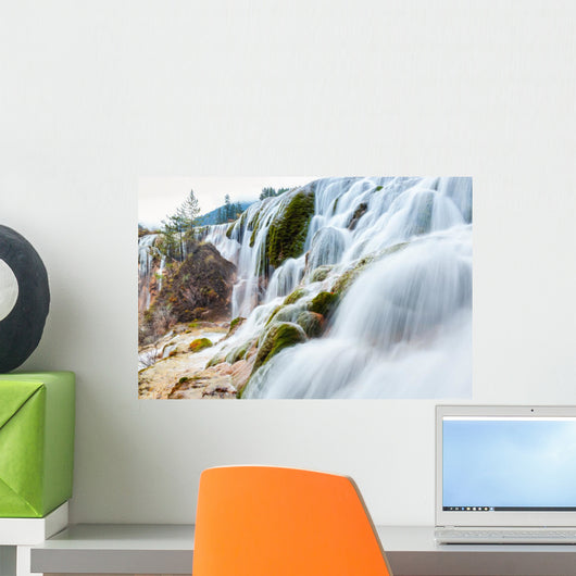 jiuzhaigou waterfall in autumn Wall Mural