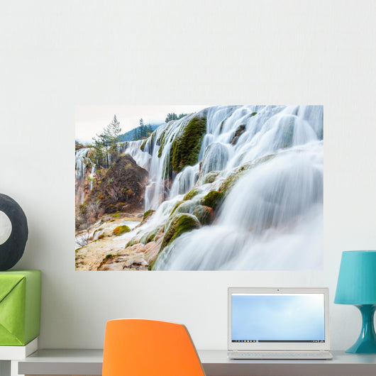 jiuzhaigou waterfall in autumn Wall Mural
