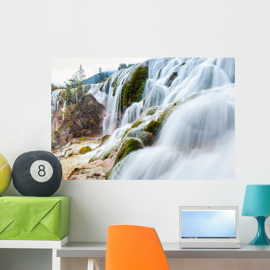 jiuzhaigou waterfall in autumn Wall Mural