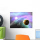 Fantasy deep space nebula with planet and stars Wall Mural