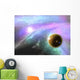 Fantasy deep space nebula with planet and stars Wall Mural