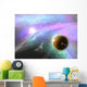 Fantasy deep space nebula with planet and stars Wall Mural