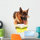 German Shepard Reading Wall Decal