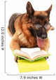 German Shepard Reading Wall Decal