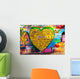 graffiti of heart with inscription "I LOVE YOU" Wall Mural