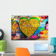 graffiti of heart with inscription "I LOVE YOU" Wall Mural