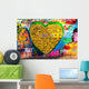 graffiti of heart with inscription "I LOVE YOU" Wall Mural
