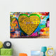 graffiti of heart with inscription "I LOVE YOU" Wall Mural