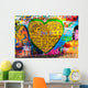 graffiti of heart with inscription "I LOVE YOU" Wall Mural