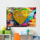 graffiti of heart with inscription "I LOVE YOU" Wall Mural