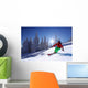 Skier against mountains Wall Mural