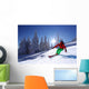 Skier against mountains Wall Mural