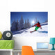 Skier against mountains Wall Mural