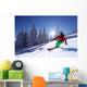 Skier against mountains Wall Mural