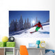 Skier against mountains Wall Mural