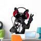 Dj French Bulldog Wall Decal