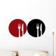 plate with fork and knife Wall Decal
