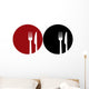 plate with fork and knife Wall Decal