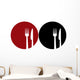plate with fork and knife Wall Decal