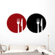 plate with fork and knife Wall Decal