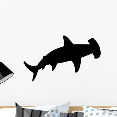 Hammerhead Shark Wall Decal shown on a wall